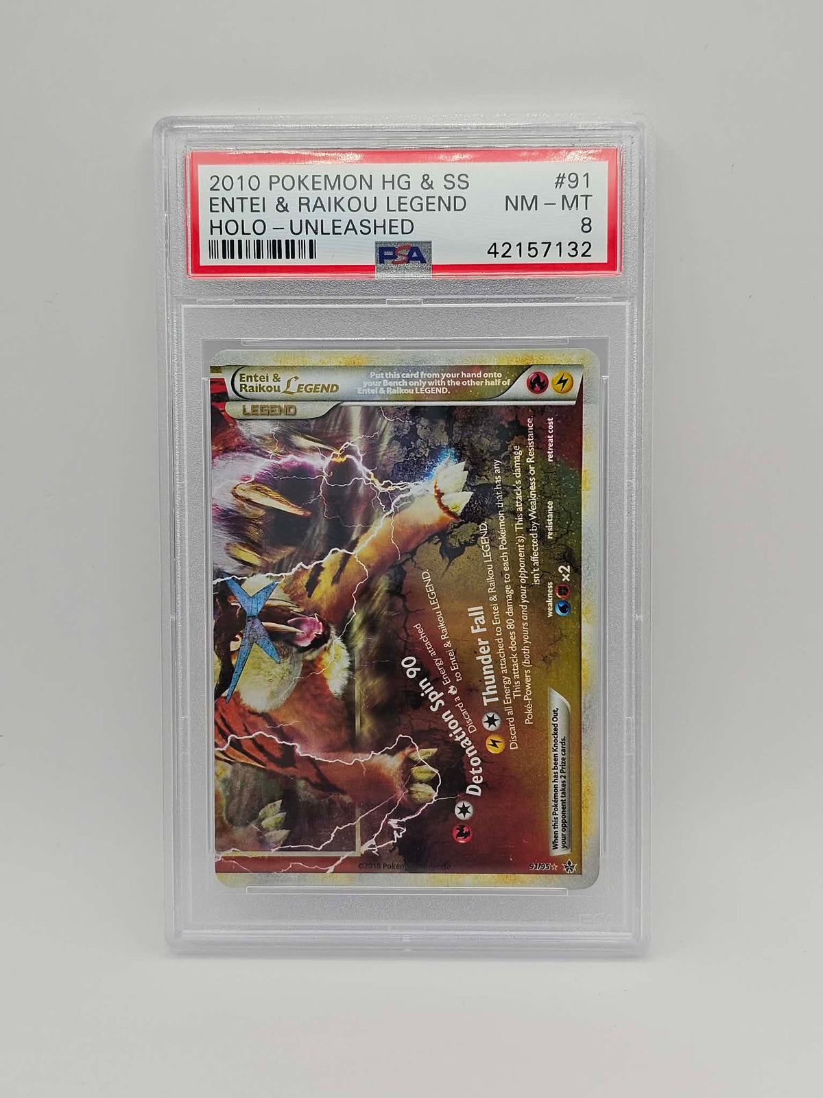 PSA 8 HGSS Unleashed Entei & Raikou Legend Holo 91/95